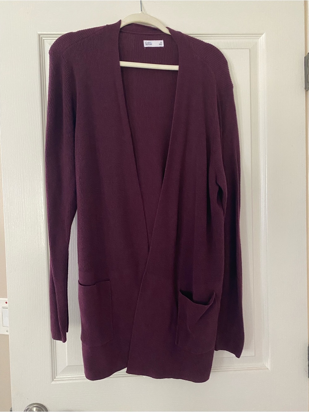 croft & barrow Open-Front Cardigan Sweater - Plum